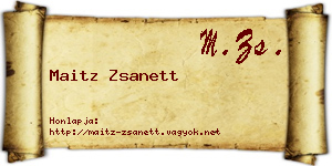 Maitz Zsanett névjegykártya
